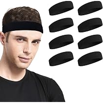 RENDIN 8-Pack Bandas para el Cabello Deportivas, Banda para Sudor ...