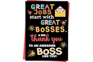 Zyulin Thank You Card Gifts for Boss Leader Manager, Cute Boss's Day Card for Her Him, Best Boss Appreciation Card for Men Women