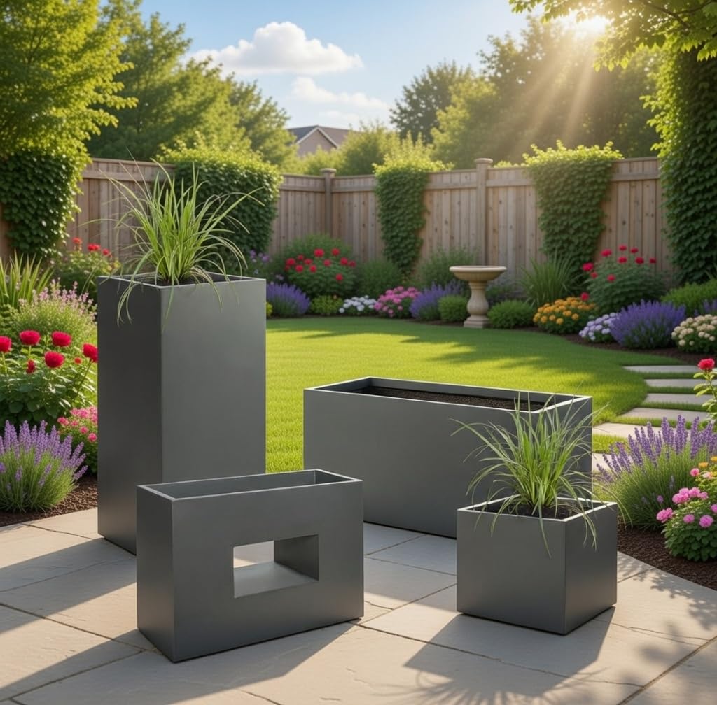 Pflanzwerk® Pflanzkübel Cube Anthrazit 30x34x34cm *Frostbeständig* *UV-Schutz* *Qualitätsware* 7