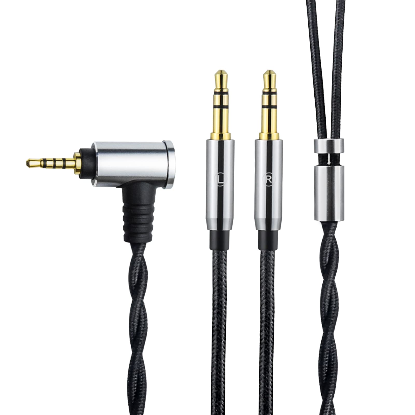 okcsc WT 2.5mm Balanced Headphones Audio Cable, IEM HiFi 2.5mm Male to Dual 3.5mm Male Headphone Upgrade Replacement Audio Cable for Hifiman SUNDARA Ananda HE4XX HE-350 HE1000 HE-400i Headphone 3.9FT