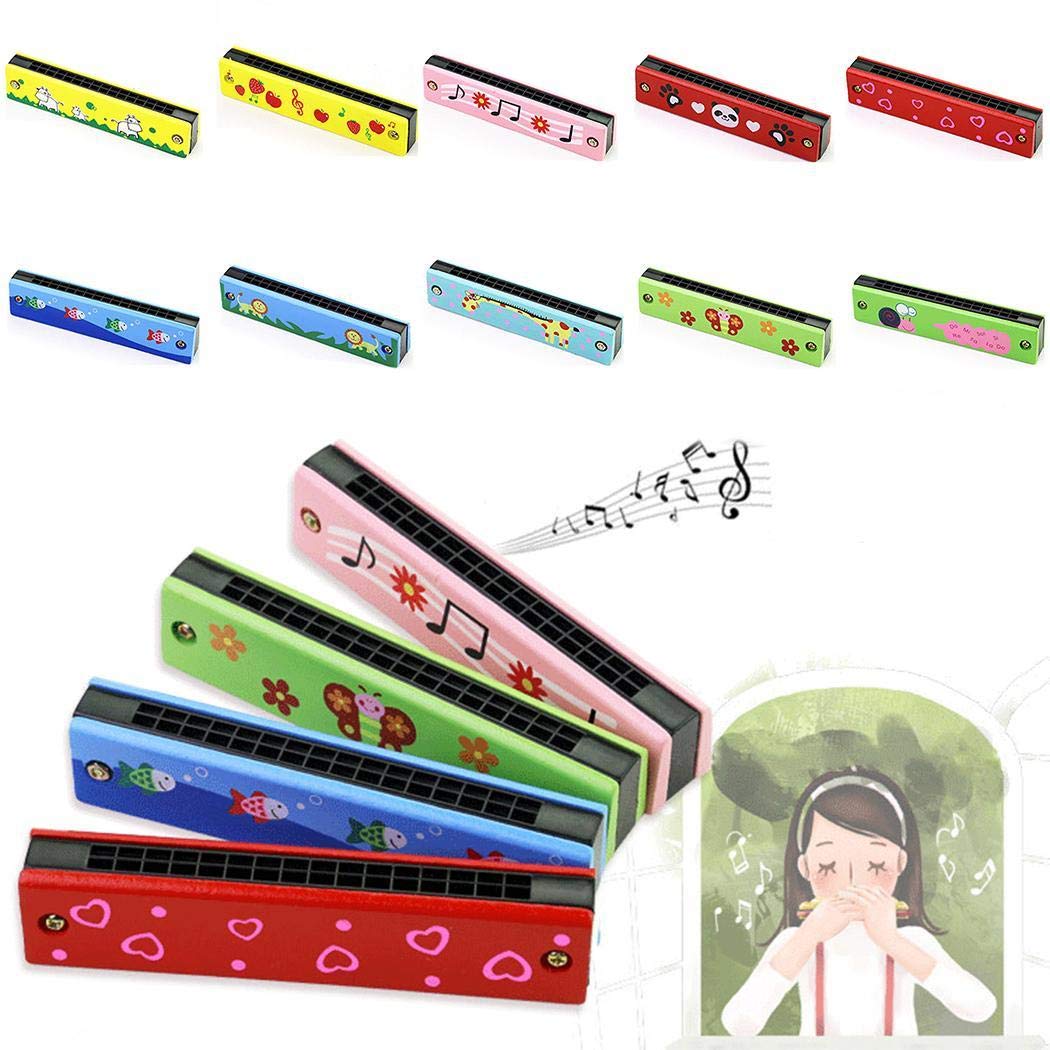 Piokikio Wooden Children Harmonica Instruments Early Education Parent-child Teaching Aids Harmonica