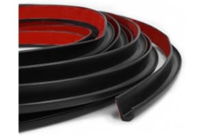 QAGEA RV J-Shape Rain Gutter Rubber Drip Rail 40Ft, 1/2 Inch RV Trim Molding, Weather Stripping with Self-Adhesive, Roof Rain Diverter Fit for Car, Truck, Boat and Home Application (Black)