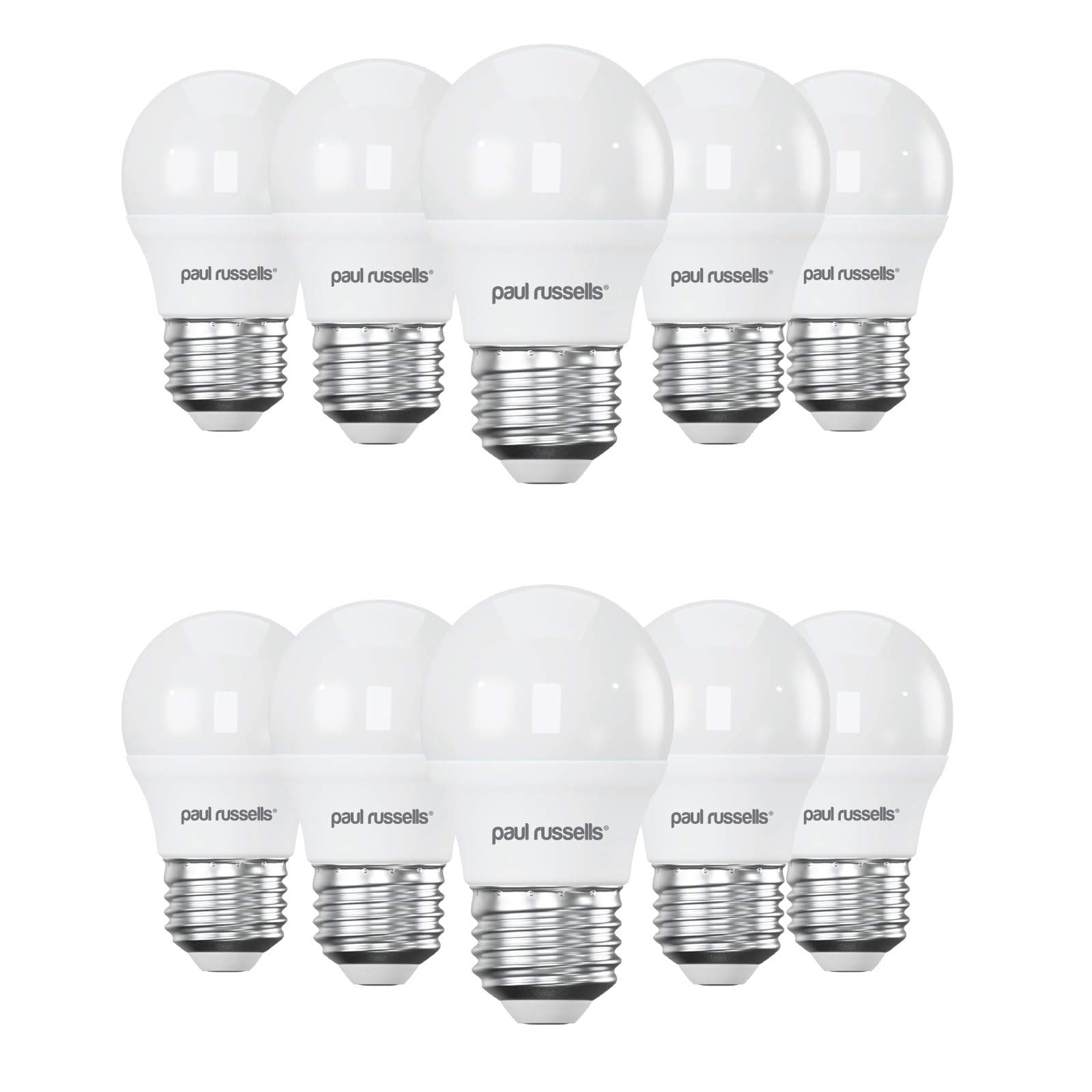 paul russells LED Light Edison Screw E27, 60w Equivalent, 6.5W 806 Lumens LED Bulbs, 6500K Bright Daylight, Mini Globe Frosted G45 ES Golf Ball Energy Saving (Not Dimmable) Lightbulbs, Pack of 10