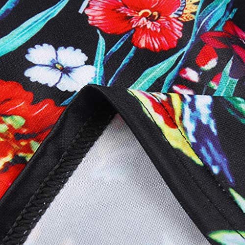 TnaIolral Women Dresses Vintage Long Ball Gown Prom Print Evening Party Swing Red - Thumbnail 4