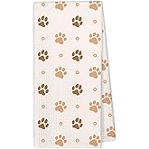 XBBMGG Cute Dog Paws Kitchen Towels, Dog Lovers Mom Owner Gifts for Women Dish Hand Tea Towels, Pet Lover Gifts Decorative Towel for Kitchen Bathroom, 16x24 Inch