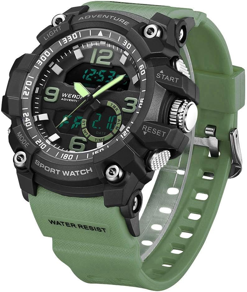 Men Tactical Watch,Analog Quartz Digital Watch Sport Man Chronograph Dress Wrist Watches for Men (Black)