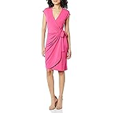 Amazon Essentials Women's Classic Cap Sleeve Wrap Dress (Available in Plus Size)