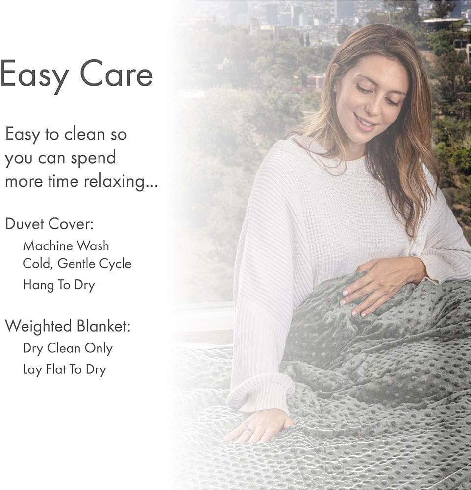 RELAX EDEN Adult Weighted Blanket W/Removable, Washable Duvet Cover| 15 lbs, 60”x 80” Size| Heavy Glass Micro-Beads| Supreme Sleeping Comfort for Adults| Hot & Cold Sleeping| 100% Soft Cotton Build: Home & Kitchen