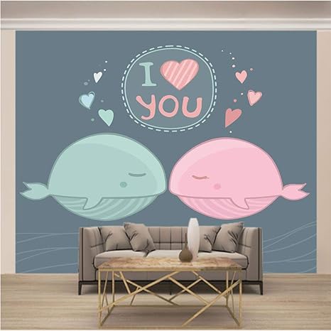 Amazon Co Jp カスタム写真の壁紙3d かわいいクジラ の壁の装飾リビングルームの寝室の壁紙の壁の壁画の壁紙テレビのソファの背景家の装飾壁画 0x140cm 78x55inch ホーム キッチン