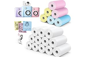 18 Rolls Kids Camera Paper Roll Refill Compatible with Most Instant Print Cameras for Kids BPA Free （2.24"x0.98" ）