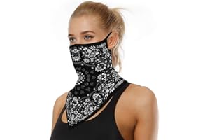 Kyerivs Face Mask Reusable Washable Cloth Bandanas Women Men Neck Gaiter Cover Ear Loops
