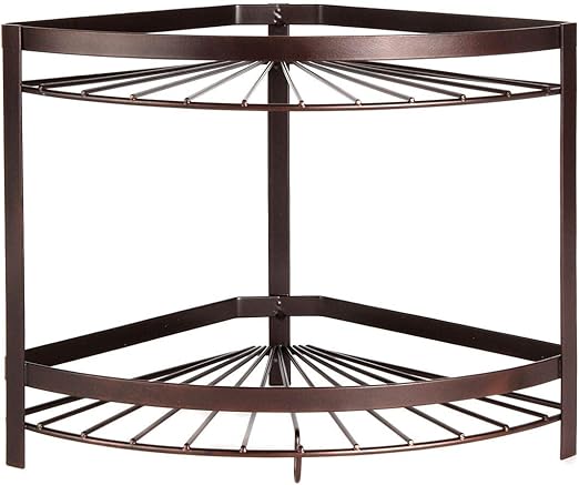 Amazon Com Lily S Home 2 Tier Corner Bathroom Makeup Shelf