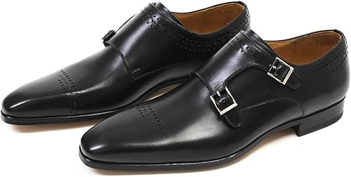 Amazon マグナーニ ダブルモンク ブラック Black ビジネスシューズ