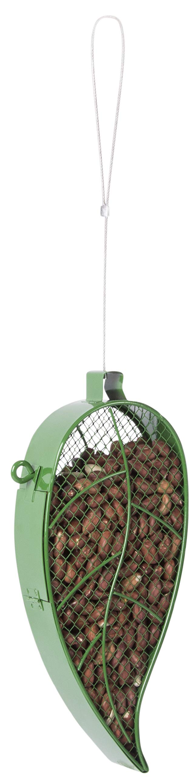 Fallen Fruits Ltd FB426 LEAF SHAPE NUT FEEDER Bird, Green, 30.0 cm*4.8 cm*13.0 cm