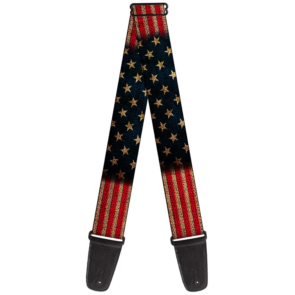 Buckle-Down GS-W32210 Guitar Strap - Vintage US Flag Stretch - 2" Wide - 29-54" Length, Multicolor