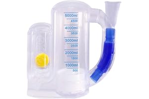 UVUBXT Incentive Spirometer-Incentive Spirometer Adult,Breathing Exercise Device for Lungs,Deep Breathing Exerciser,5000ml Volume Measurement with Ball Flow Rate Indicator & Scale Indicator