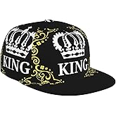 King Queen Hats Matching Snapbacks Hip Hop Hats Couples Snapback Caps Adjustable Baseball Cap for Men Women