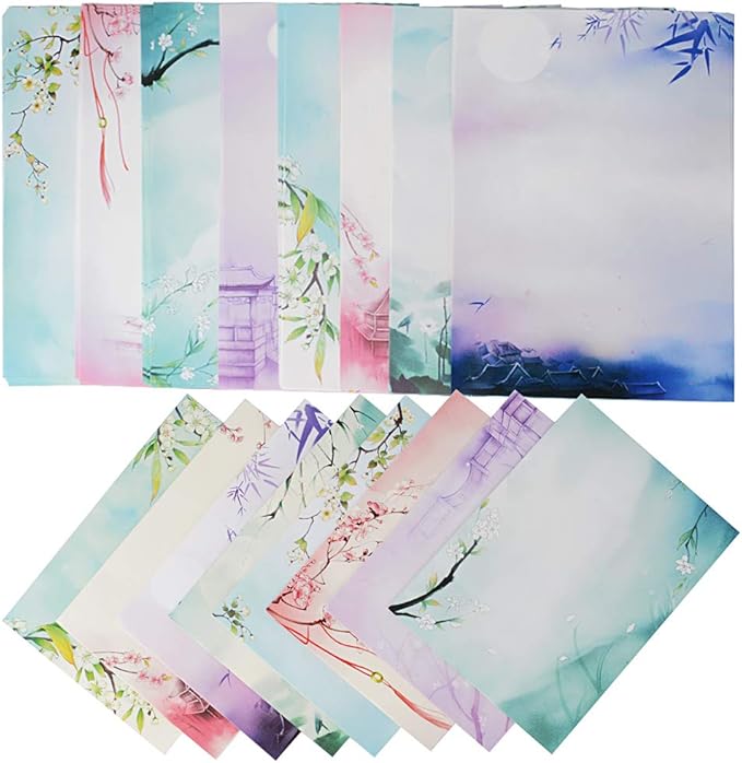 64pcs Writing Paper with 8pcs Enveloped Sets Letter Writing Stationary