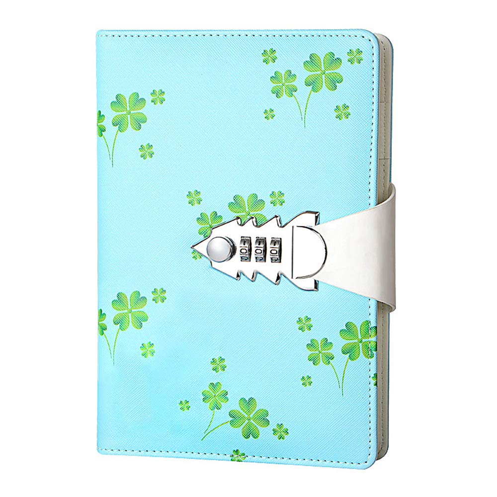 NectaRoy Lockable Diary Journal, PU Leather Cover Notebook Planner, Travel Journal with Lock, Password Writing Notepad with Pen Holder, Size 215x150mm