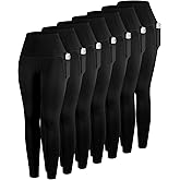 ATHVOTAR Leggings with Pockets for Women, 7 Packs High Waisted Workout Tummy Control Yoga Pants