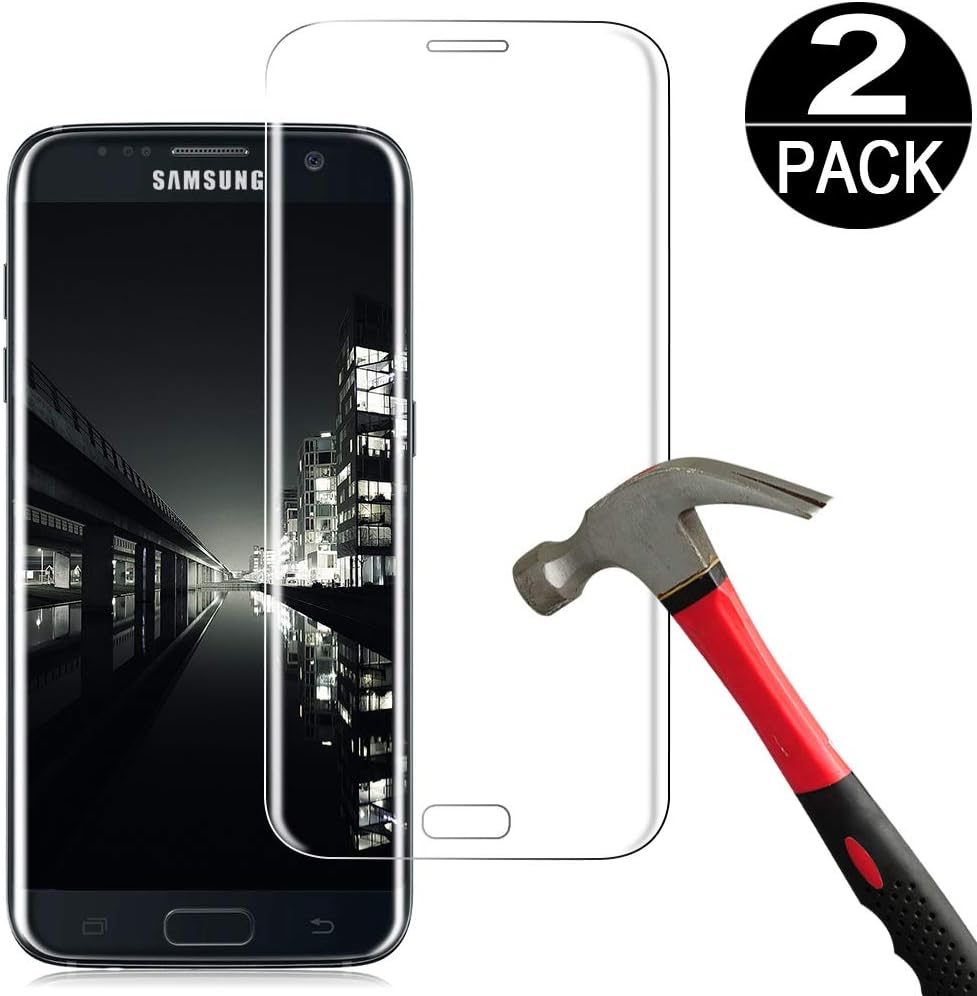 COOLPOW [2 Pack] Samsung Galaxy S6 Edge Screen Protector Temperd Glass 3D Curved Full Coverage HD Clear 9H Anti-Scratch Tempered Glass Screen Protector Film For samsung galaxy s6 edge