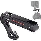 NEEWER BASIC Lightweight Camera Top Handle with 3/8" Locating Pin for ARRI, High Strength Cage Plastic Handle Grip w/ 1/4" 3/8" Screw Holes &amp; Cold Shoe Mounts for Video Light Mic, Max Load 22lb, CA142
