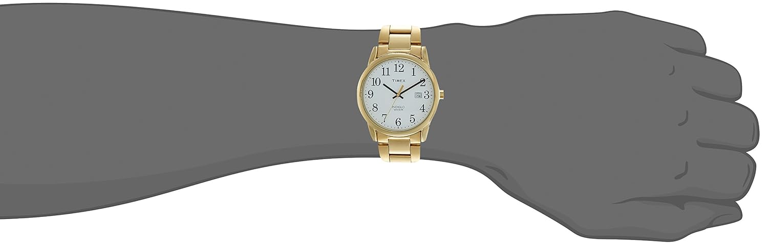 timex easy reader analog white dial men's watch-tw2r23600