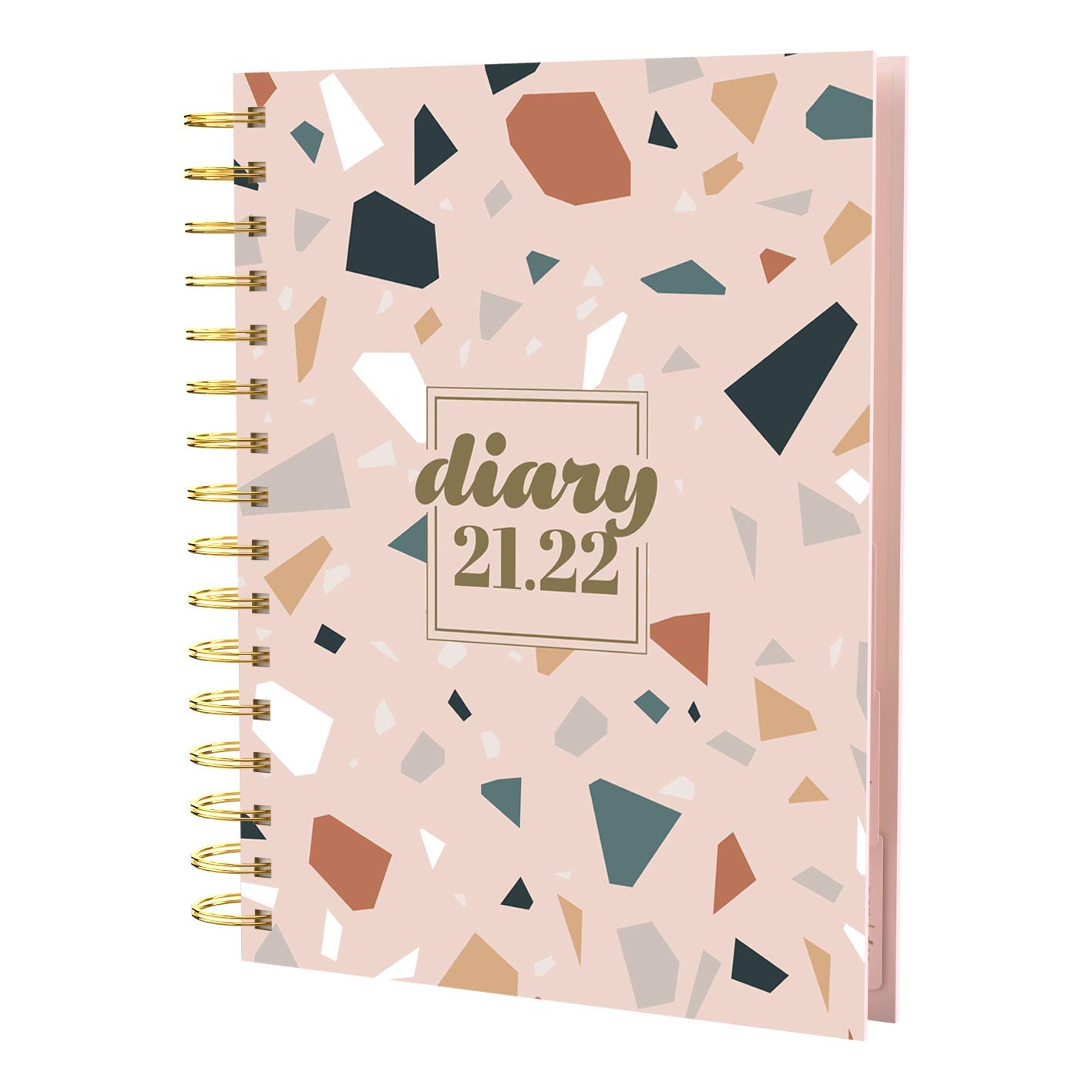 Collins Scandi A5 Day To Page 2021/22 Mid Year Diary - Pink Terrazzo