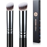 EIGSHOW Concealer Brush Angled Precision Concealer Brush Set Make Up Brush Powder Brush for Cream or Liquid Make-Up Black (E872 &amp; E873)