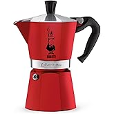 Bialetti - Moka Express: Iconic Stovetop Espresso Maker, Makes Real Italian Coffee, Moka Pot 6 Cups (6 Oz), Aluminium, Red