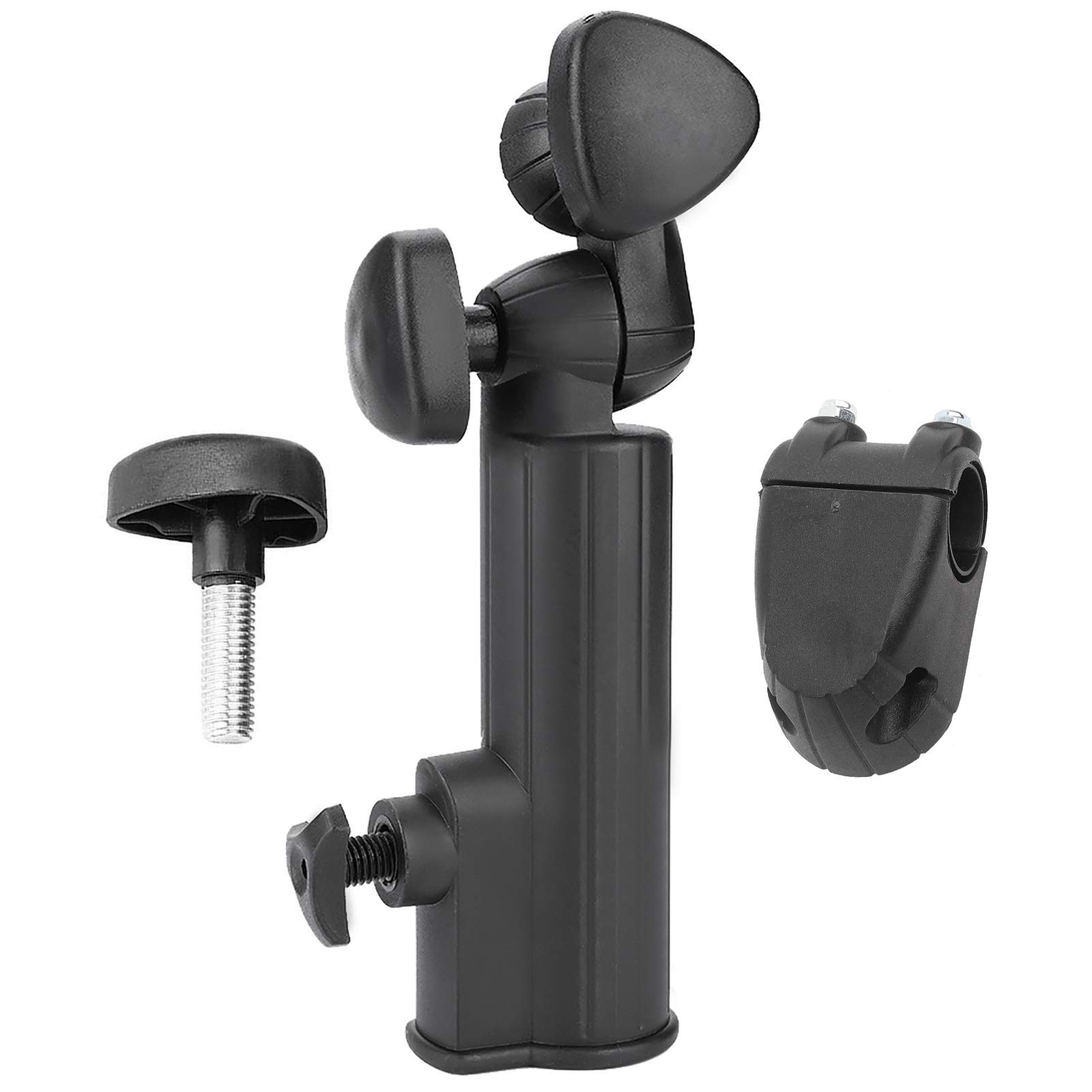 VGEBY Golf Umbrella Holder, Universal Anti-Fall Black Umbrella Stand Golf Trolley Umbrella Stand Rack Golf Accessory For Golf Push Cart Handles