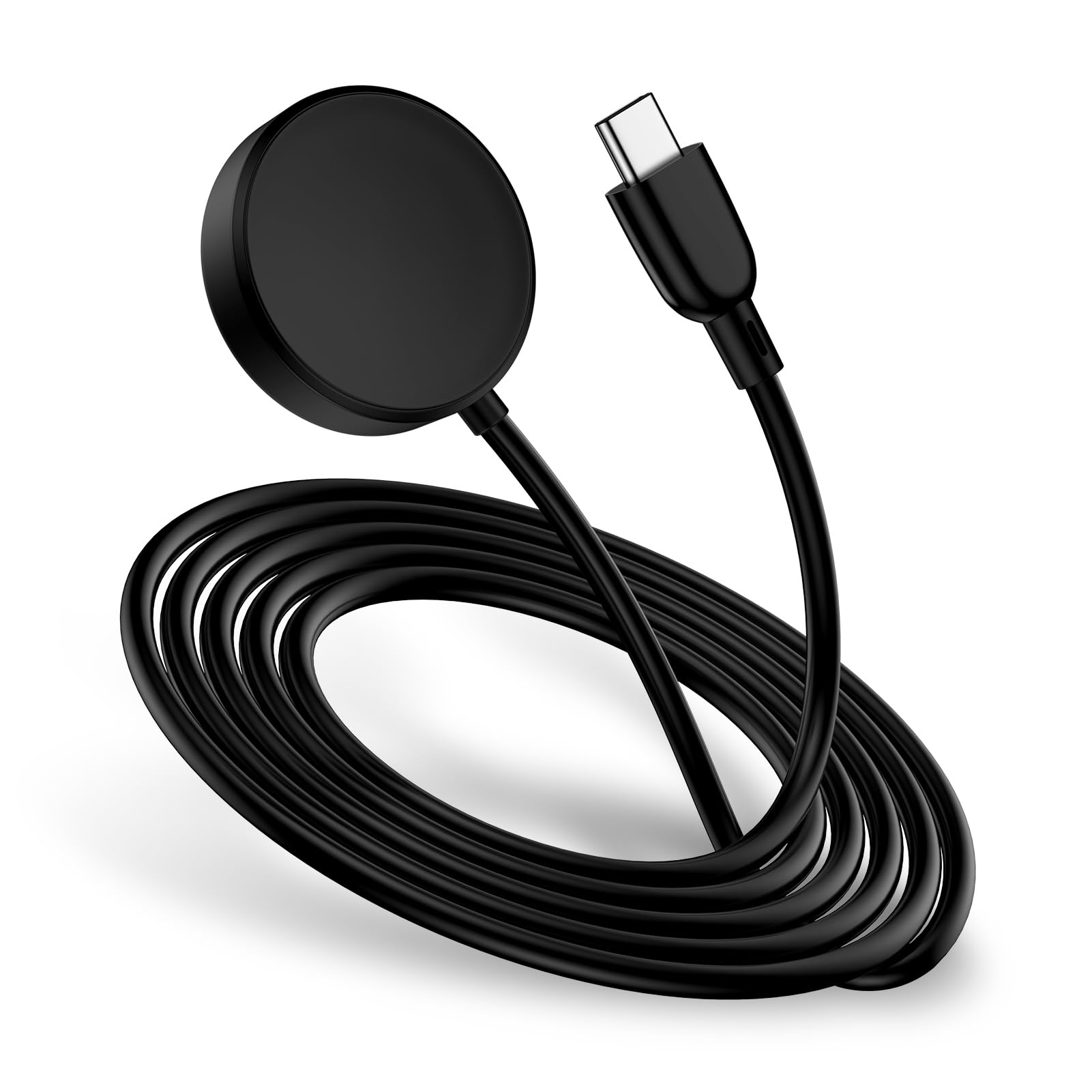 USB C Samsung Watch Charger Fast Charging for Samsung Galaxy Watch 8/8 Classic/7/6 Classic/6/5 Pro/5/4/4 Classic/3/Active 2/Active 1, Magnetic Wireless Galaxy Charger Pad with 3FT Type C Cable Cord