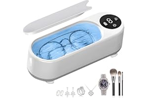 MOYEE Ultrasonic Jewelry Cleaner Machine,Professional 48KHz Ultra Sonic Cleaner for Jewelry,Eyeglass,Rings,Watch Band,Dentures,Sonic Cleaner with One-Touch Operation,Digital Timer,for Home Use.