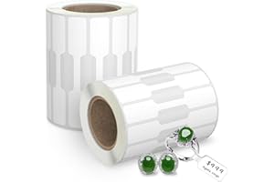 1000 Pcs Jewelry Price Tags Stickers Roll for Necklace Earring Price Identify, Labelchoice Rectangle Shape Self Adhesive White Blank Dumbbell Jewelry Tags Stickers for Bracelet, Ring, Clothing Display