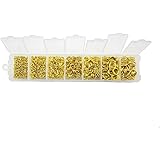 yueton Pack of 1500 Gold Plated Open Jump Ring Connectors Jewelry Finding 3mm 4mm 5mm 6mm 7mm 8mm 10mm Box Set