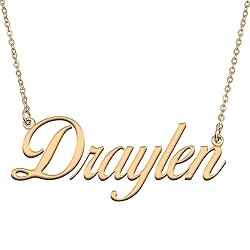 HUAN XUN Customized Custom Simple Any Name Necklace