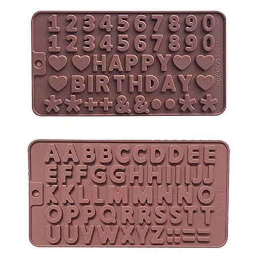 26 letras y 9 números + moldes de chocolate de feliz cumpleaños de ...