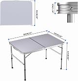Lucn 3ft Folding Camping Table 2-Height Portable Picnic Table 90x60cm view 3
