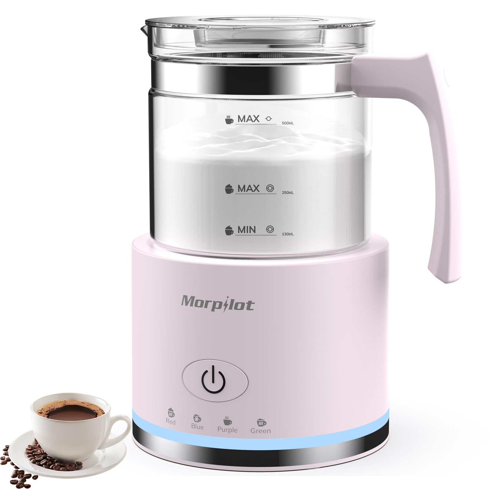 Milk Frother and Steamer, 16.9oz/500ml Milk Steamer and Frother for Latte