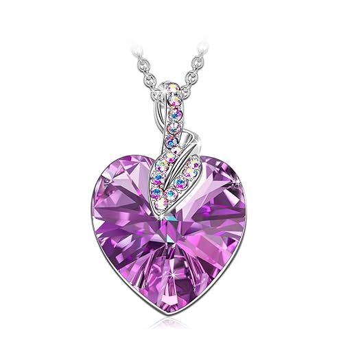 J. RENEÉ Liebes-Herz Anhänger Schmuck, mit Swarovski Kristall, Halskette Damen, Schmuck Damen, Geburtstagsgeschenk, Kette Dam