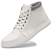 Arkbird Casual Sneakers, Breathable Lace-Up Leather Walking Shoes Comfortable Fashion Sneakers for Men Daily Work