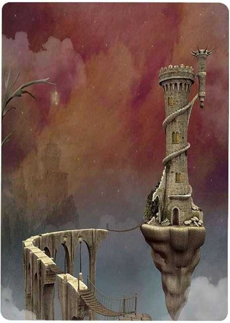 Amazon 壁紙 絵画風ポスター はがせるシール式 ファンタジー装飾 おとぎ話中世の城霧の霧の中の高い雲空気魔法の風景 タンコーラルブルー40x60cm 壁紙ポスター ステッカー 壁紙風景画 壁飾り ウォールステッカー オンライン通販