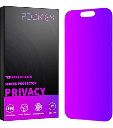 2-Pack Purple Gradient Privacy Screen Protector For IPhone 16 Pro Max - 9H Tempered Glass, Anti-Blue Light & Shatterproof