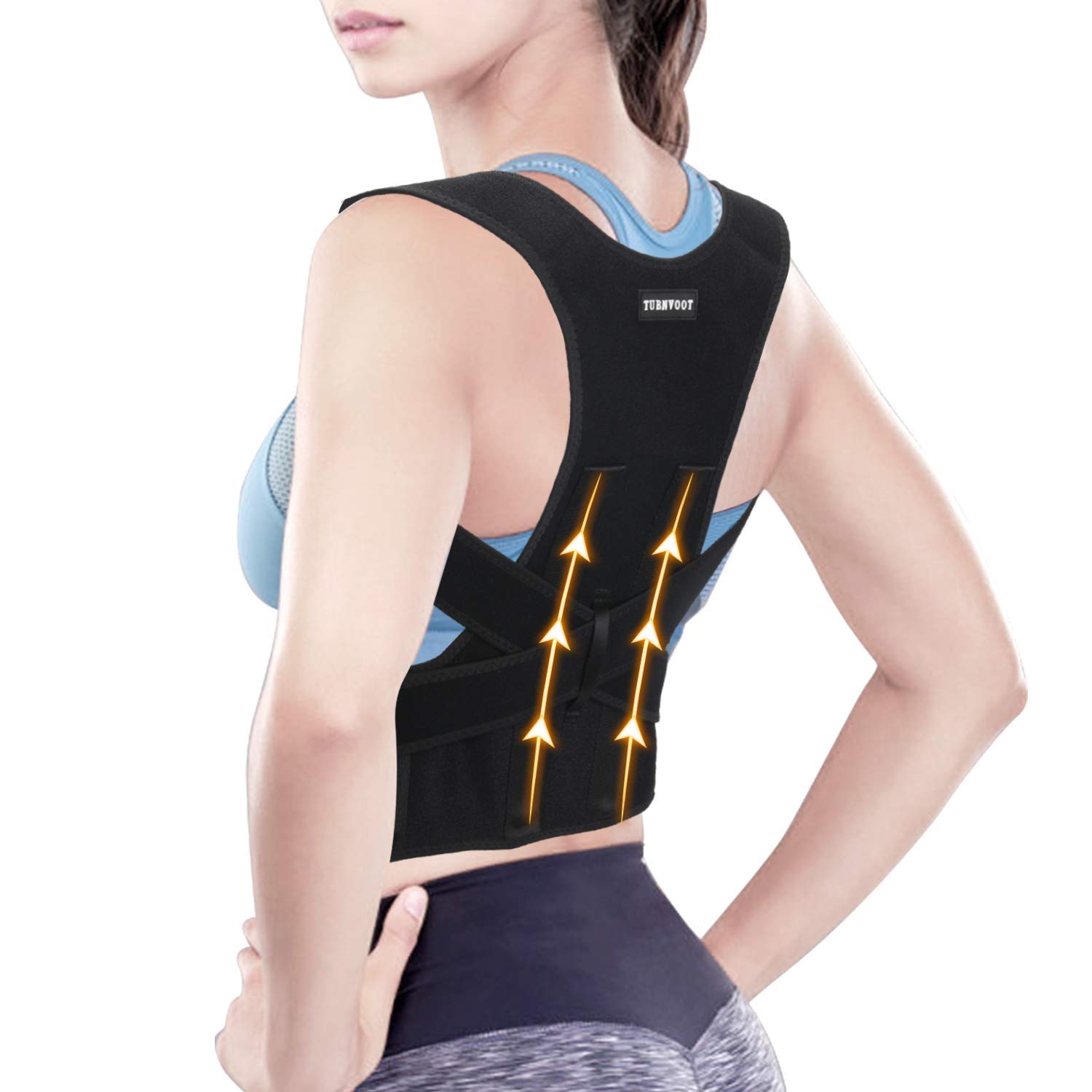Back Brace Posture Corrector For Women and Men - Upper Back Straightener Posture Corrector Support - Neck,Shoulder,Back Pain Relief and Improve Posture - Lumbar Adjustable & Breathable(M：30"-35")