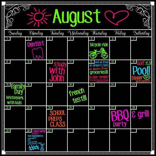 Detier Magnetic Refrigerator Calendar - Flexible Dry Erase Board for Fridge 16.5" x 16.5" Large Organizer - Smooth Glossy Surface - Daily Weekly Monthly Planner - 2016 2017 Design