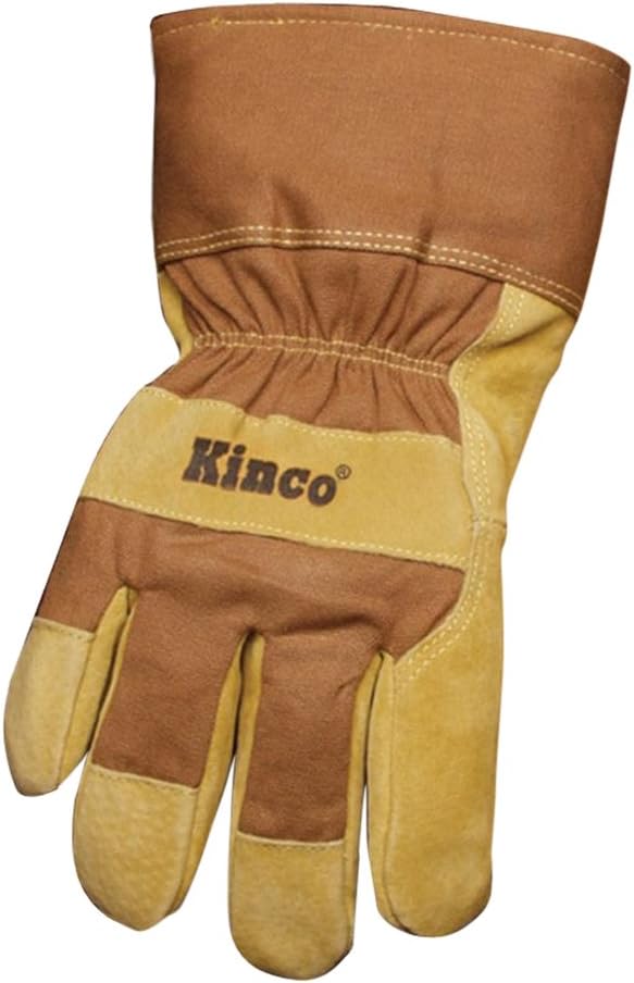 Kinco 1958M Lined Split Pigskin Leather Palm Work Glove, Brown, Safety