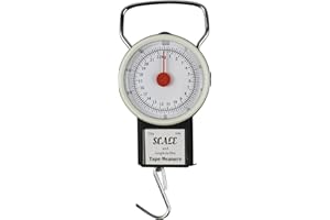 Mechanical Hanging Scale Multi-Purpose Portable Spring Dial Weight Scale with Tape Measure for Fishing Kitchen Farms