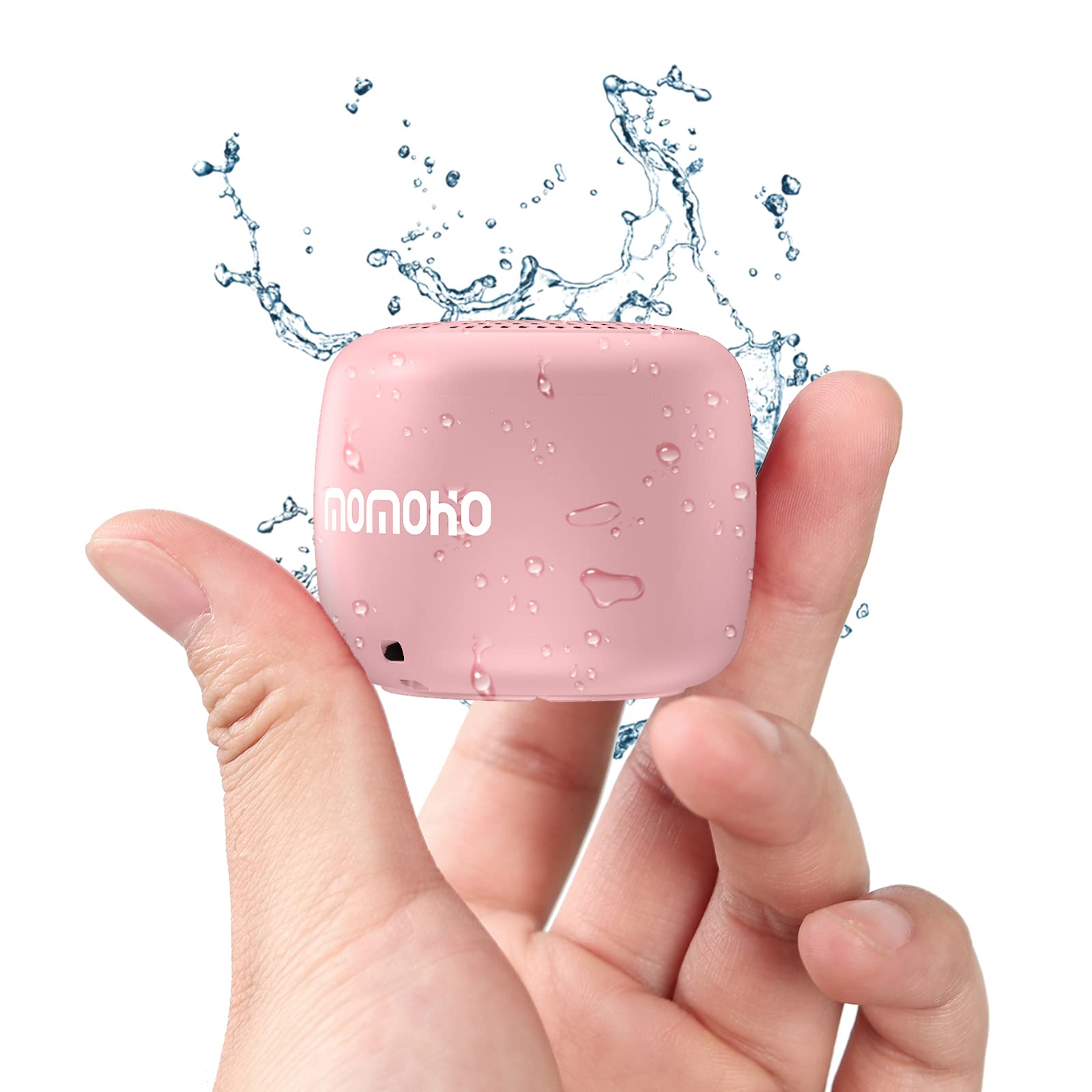 Momoho Multifunctional IPX7 Waterproof Bluetooth Speaker Mini, Micro SD Support TWS Pairing Stereo Portable Speakers With Camera Remote Control For Smartphones, Small Pillow Speaker(Pink)