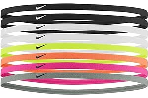 Nike Skinny Headbands (8 Pack) - Unisex - Black/White/'Neon/Orange/Pink/Grey