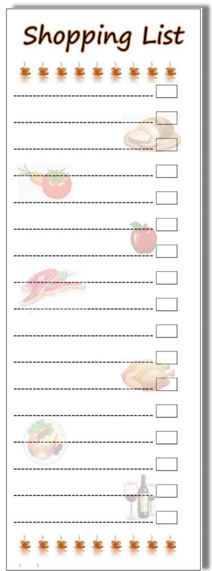 Shopping List Magnetic Memo Stick on Fridge Notepad. Food to Shop for Design on a Magnetic Shopping List pad Diet Planner Kitchen Daily Planning Tool 50 Tear Off Pages
